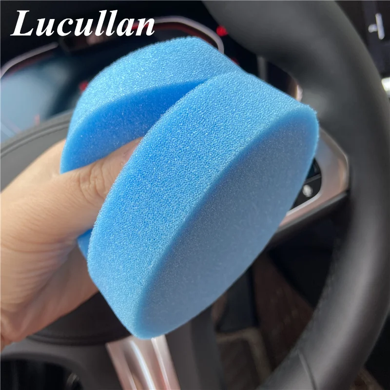 Lucullan Large Cross Cut Durable Soft Foam Grid Sponge Rinseless