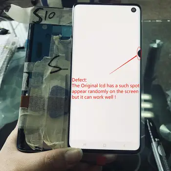 

ORIGINAL SUPER AMOLED LCD For SAMSUNG Galaxy S10 SM-G973F G973 LCD Display Touch Screen Digitizer Assembly with Black spot Parts