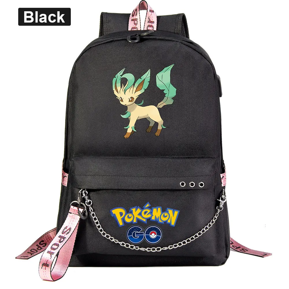 Leafeon Phyllali Folipurba USB Рюкзак Школьные сумки черный розовый Mochila дорожные сумки рюкзак на цепочке для ноутбука наушники USB порт - Цвет: Style 3