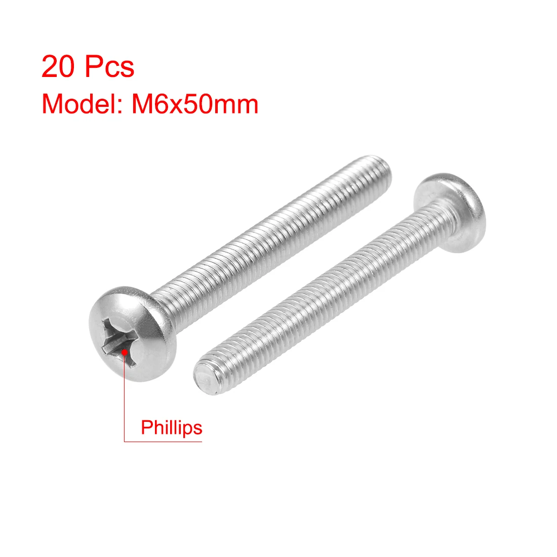 Uxcell 4-25PC M6 машинные шурупы Phillips с перекрестной головкой болты длинные 14/20/35/45/50/55/60/65/70/75/80/90/100 мм