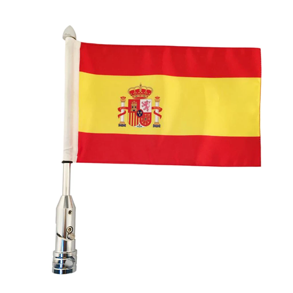 Spain Flagpole Mount + 6 x 9 Flag Kit Adjustable for Honda Goldwing CB VTX CBR