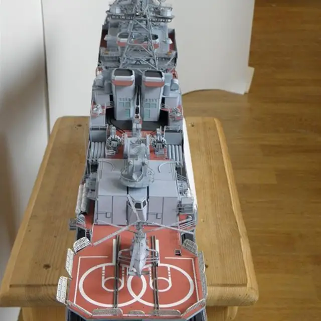 1:200Admiral Levchenko Antisubmarine Ship DIY 3D Paper Card Model Building Set Construction Toys Educational Toy Military Model 5