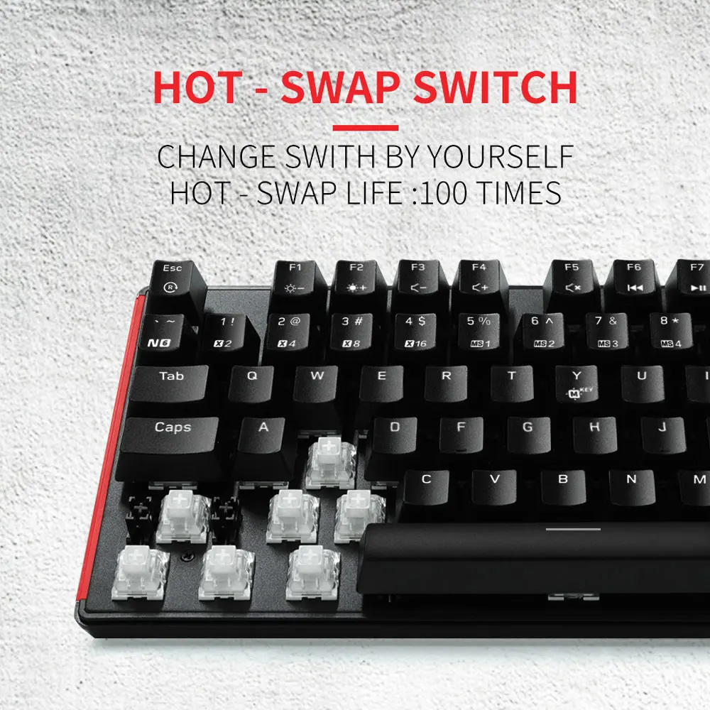 HEXGEARS GK705 Hot Swap Switch Mechanical Keyboard 104 Keys RU/US Waterproof Wired Gaming Keyboard Anti-Ghosting Backlit For PC