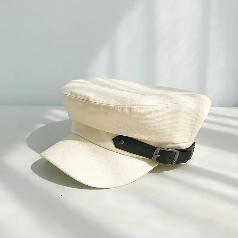 Зимний берет для женщин, шапка художника, осенне-зимние шапки для женщин, одноцветная восьмиугольная кепка Newsboy для мужчин и женщин, Повседневная шерстяная шапка - Цвет: Beige