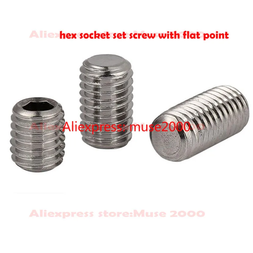 Набор винтов 10-32 1/4-28 5/16-24 UNF pitch Grub Винты Внутренняя шестигранная розетка плоская точка и точка чашки 304 нержавеющая сталь