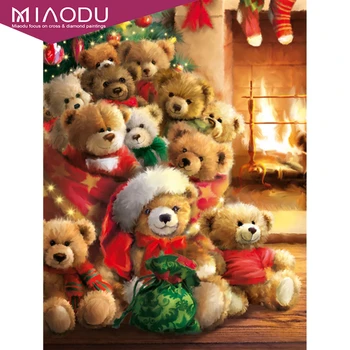 

Miaodu Diamond Painting Cross Stitch Christmas New Arrival Diamond Embroidery Animal Mosaic Sale Bear Handmade Gift