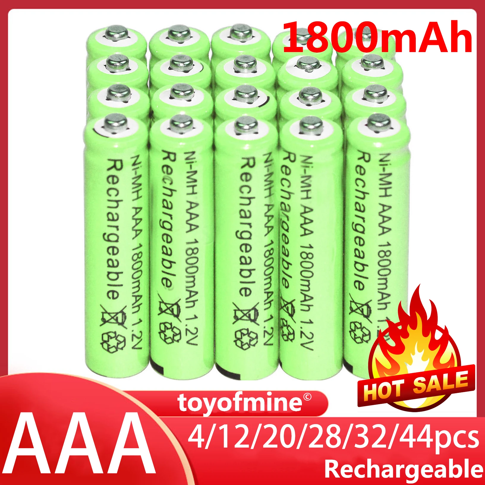 4/12/20/28/32/44pcs Aaa Battery Batteries Bulk Nickel Hydride