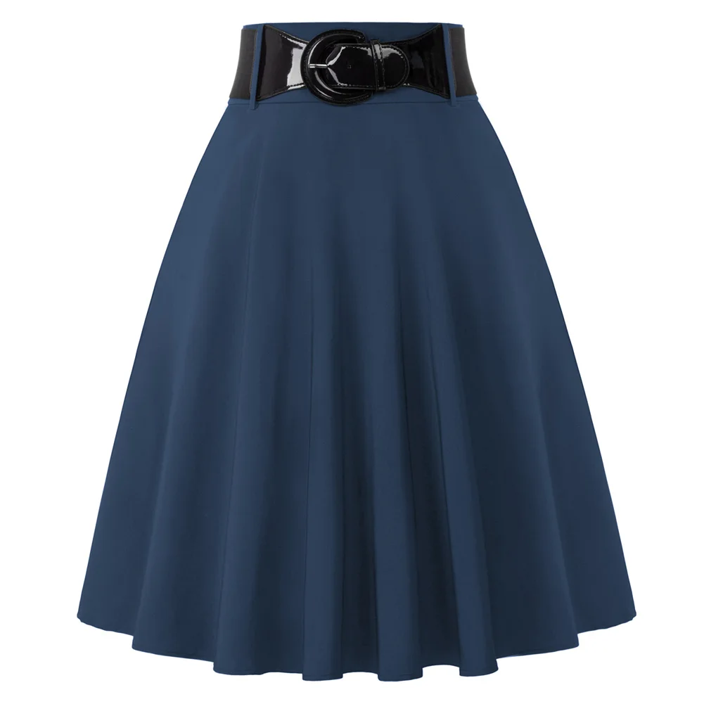 Женская юбка-Скейтер летняя и осенняя юбка с поясом высокой талией расклешенная