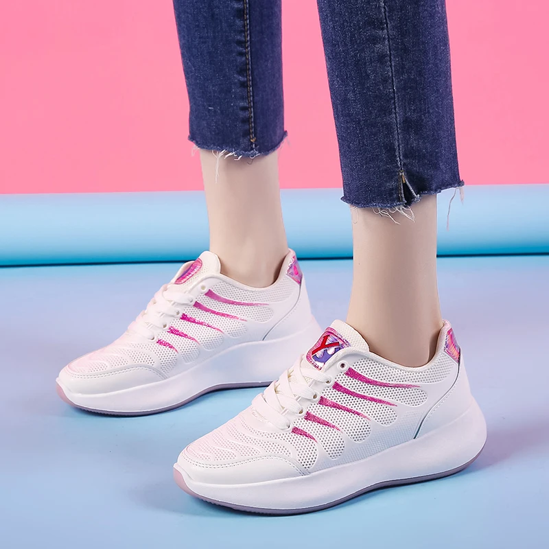 air breathable women shoes spring summer ladies sneakers korean female height increasing moccasins lady mesh vulcanized shoes  (10)