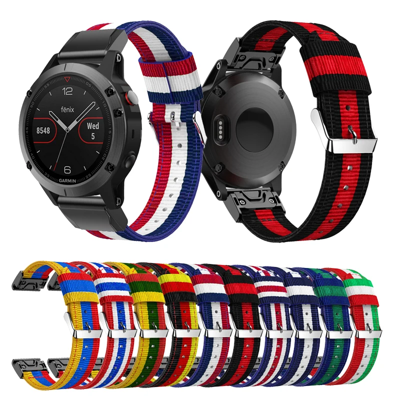 

20mm/22mm/26mm Nylon Strap For Garmin Fenix 3 5 5X 5S 6 6X 6S PRO Bracelet Watchband Quick Fit Sport Band Replacement Wristband