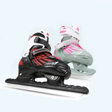 1 пара для взрослых женщин и мужчин, зимние коньки со льдом, обувь для скоростных коньков со льдом, теплые тепловые коньки для хоккея на льду, 4 размера, регулируемые