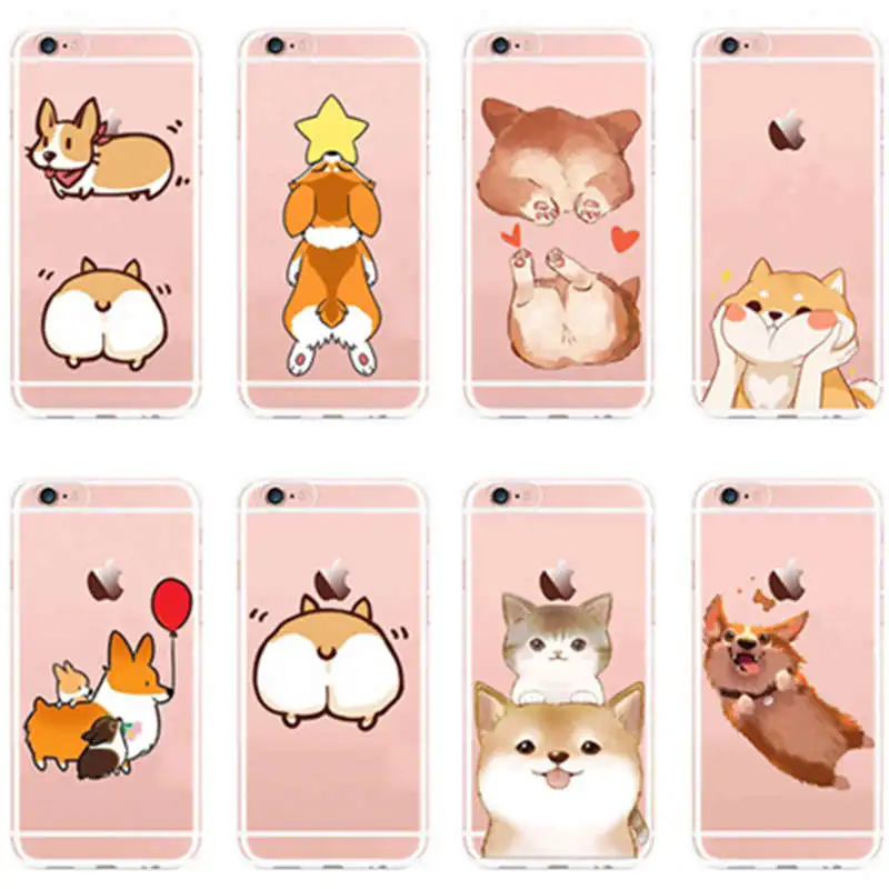 Супер милый корги чехол для iPhone 8X7 5 5S SE 6 6S Plus сексуальный мультфильм собака
