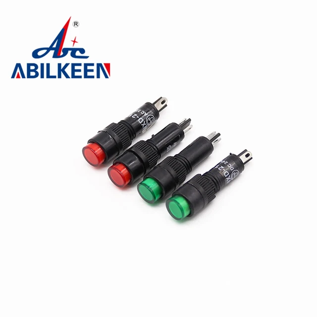 1 pièce, NXD-215, 8mm, 6V, 12V, 24V, 36V, 110V, 220V DC, indicateur néon,  indicateur de Signal pilote, lampe rouge, vert, jaune - AliExpress