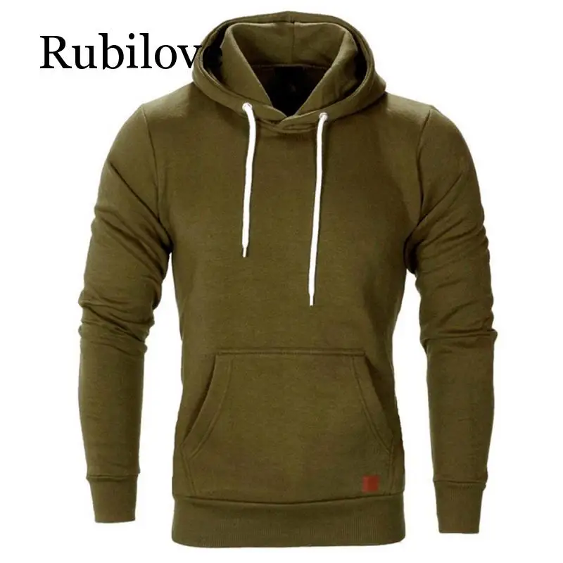 Rubilove Новинка Осень Зима модная цветная толстовка мужская большого размера теплая флисовая куртка Мужские брендовые свитера толстовки с капюшоном