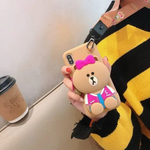 Мультяшный кошелек на молнии чехол для телефона для iPhone 6 6s Plus 7 8 Plus X XR XS Max мягкий силиконовый кошелек сумка чехол s - Цвет: as pic show