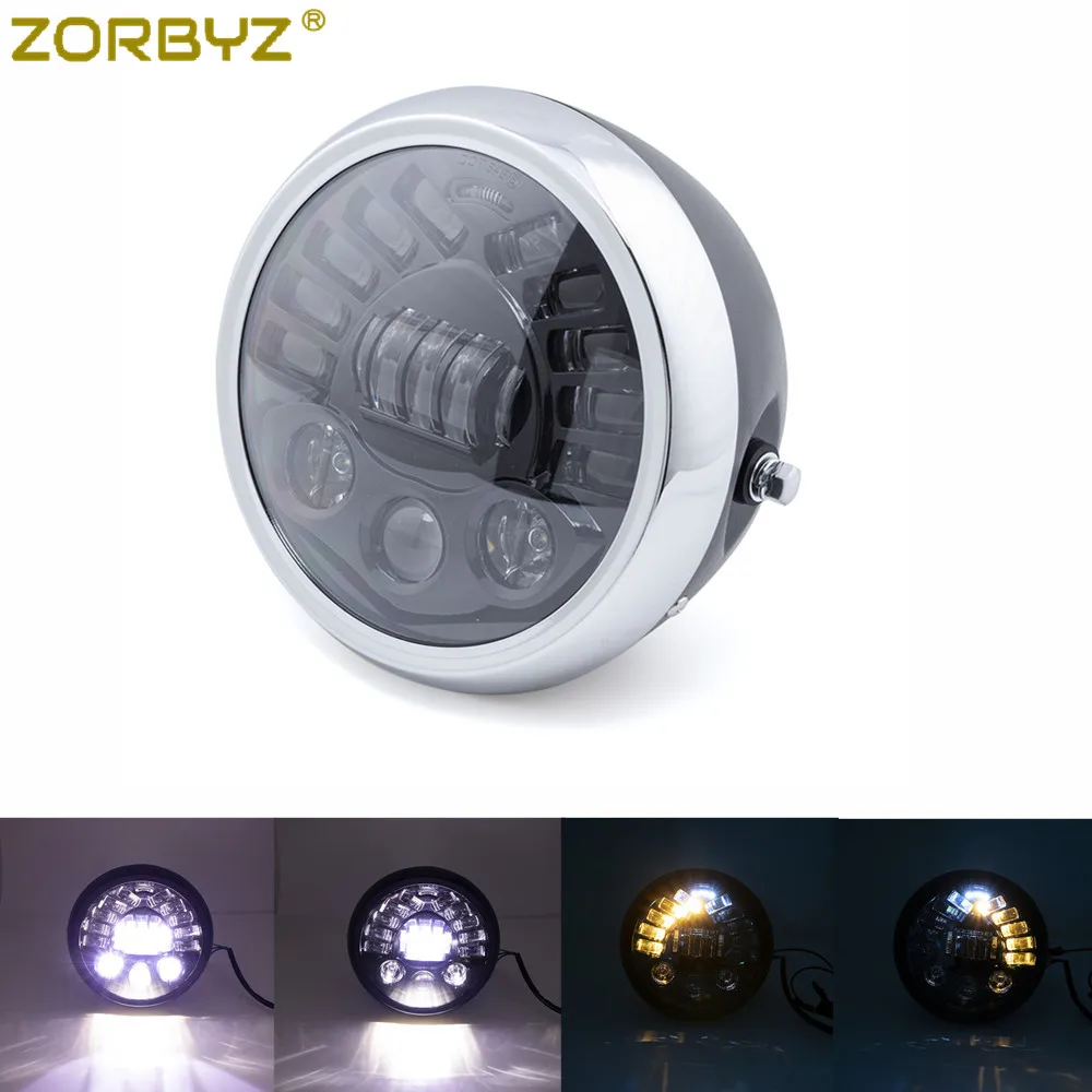 ZORBYZ 7" Motorcycle LED Headlight High Low Beam DRL Daytime Running Light 12V For Honda Kawasaki Yamaha Victory Cafer Racer |