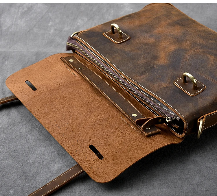 MAHEU Casual Leather Shoulder Bag Student School Crossboy Bag Top Layer Crazy Horse Leather Message Bag Satchels Original Style