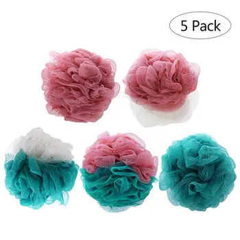 

FRCOLOR 5pcs Bath Balls Body Scrubber Exfoliating Fluffy Soft and Safe Mesh Pouf