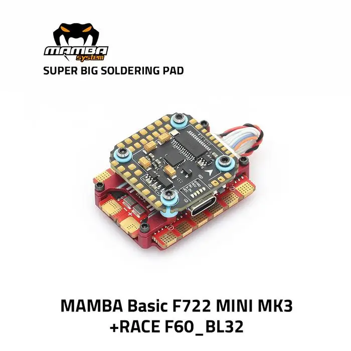 20X20mm DIATONE MAMBA RACE F722 Mini MK3 60A 75A 3-6S 32bit BLHELI32 Flight Controller Stack for RC FPV Racing Freestyle Drones