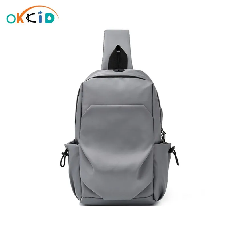 OKKID маленькая нагрудная сумка для мальчика, водонепроницаемая сумка через плечо для мужчин, сумки-мессенджеры, Мужская Мини Дорожная Спортивная сумка с usb зарядным портом