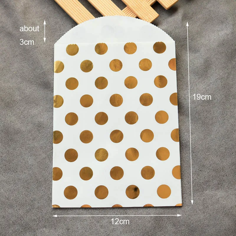 Gold Dots 10 шт Русалочка бумажный мешок Фламинго Единорог вечерние крафт-бумага Подарочный мешок Золотой горошек свадебный подарок упаковочная сумка Спасибо печенье конфеты мешок - Цвет: Gold Dots