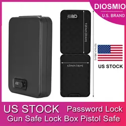 Diosmo – coffre fort pour pistolet, boîte à verrou avec mot de passe, capacité du pistolet, passeport, argent, pour la maison, le bureau, voyage, Stock américain 
