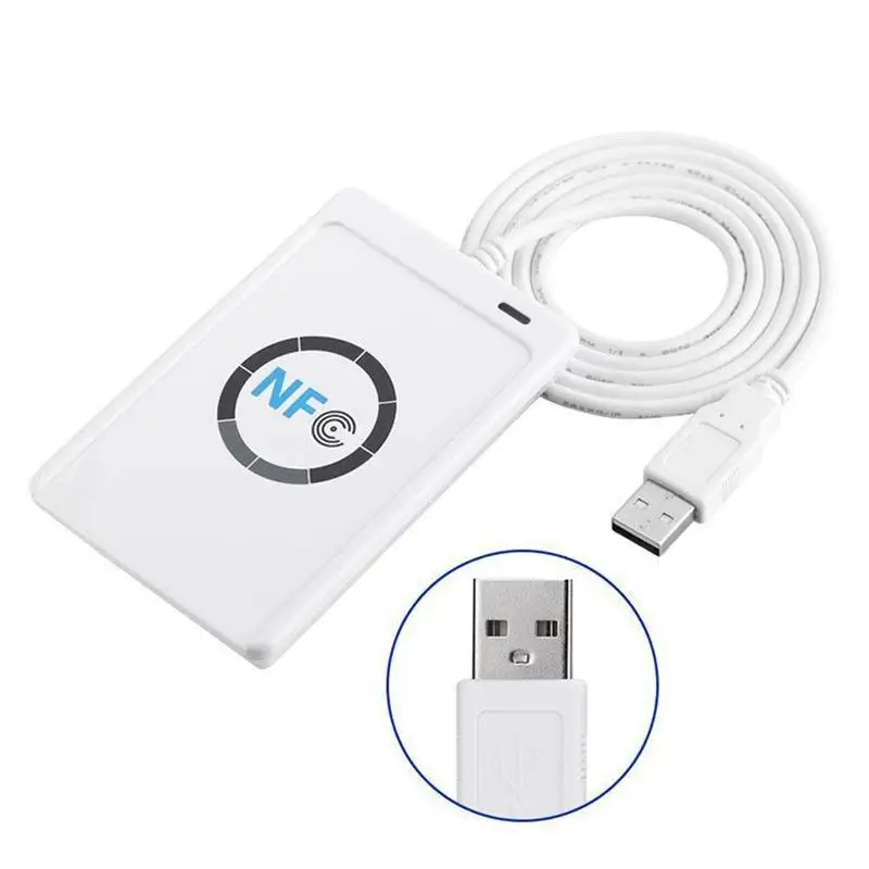 Cartão IC inteligente sem contato e gravador, Leitor NFC, USB, ACR122U, Duplicador RFID, UID, Tag mutável, Copiadora Key Fob