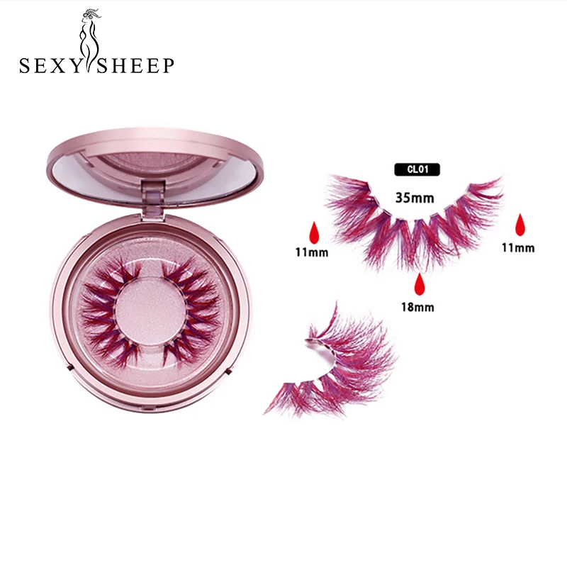 

Mink False Eyelashes handmade soft Rainbow Colored Eyelash Extension Colorful Mink Eyelashes Makeup Tools