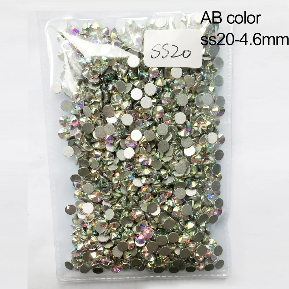 1440PCS SS20 1440 шт стеклянные 3D Стразы для дизайна ногтей драгоценные камни для украшения ногтей хрустальные стразы AB Камни SS3-SS10 - Цвет: 1440PCS SS20