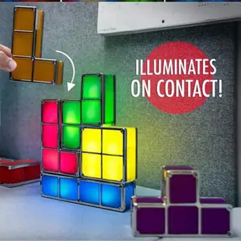 

LED Light Night Light Night Lamp Energy Saving Creative Fashion Tetris Block ABS Full Contact DIY Puzzle Decorate Constructible