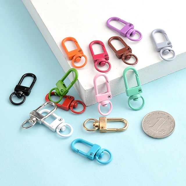 5 Pcs Colorful Keychain Ring Metal Lobster Clasp Clips Bag Car