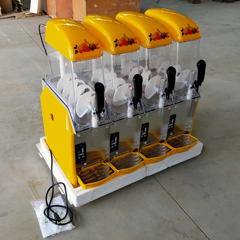 Four Tanks 48L Commercial Snow Melting Machine Beverage Fruit Juice Cold Drink Dispenser Slush Machine 1500W