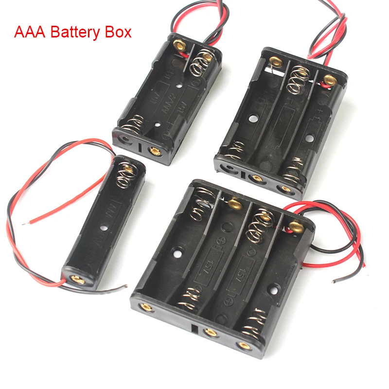 New 1x 2x 3x 4x Aaa Battery Box Case Holder With Wire Leads Side By Side Battery Box Connecting