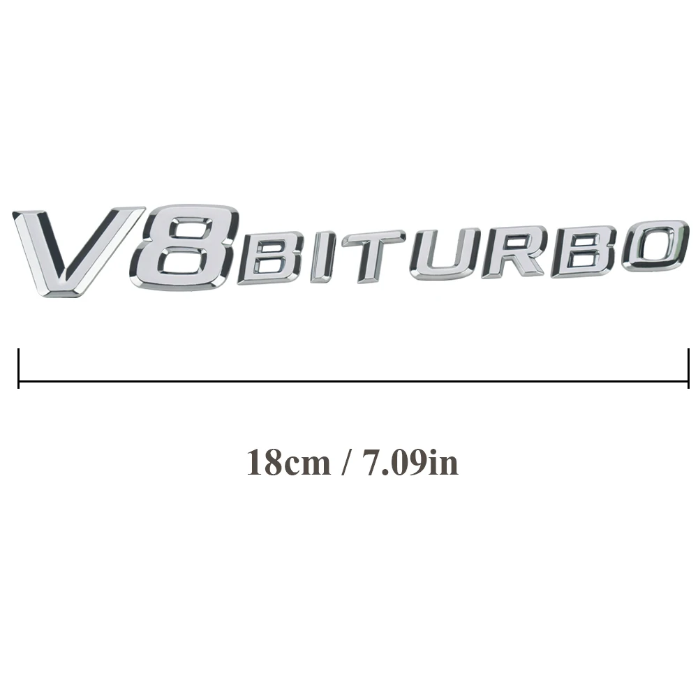 V8 BITURBO Logo Emblem For Mercedes Benz AMG W202 Skoda Golf 4 (2)