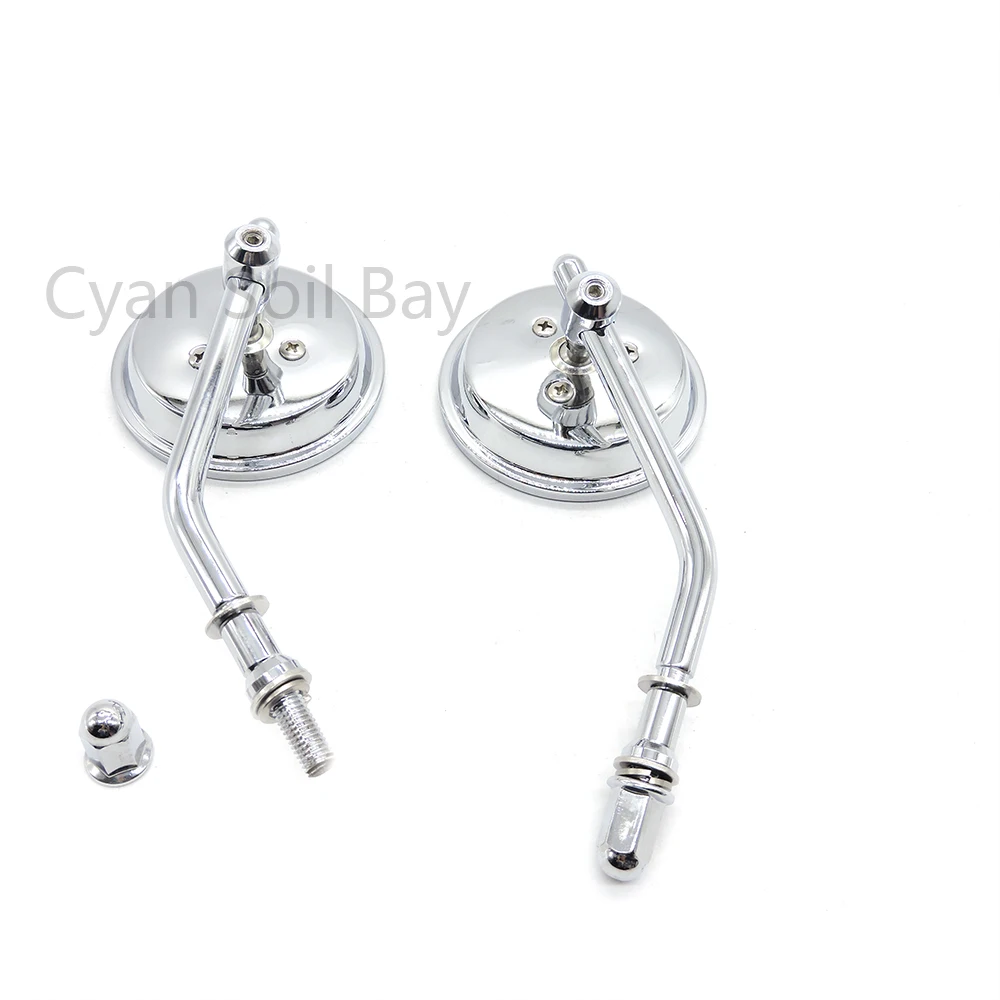1 Pair Metal Chrome Round Moto Rearview Accessories Motorbike Side Mirror For Harley Sail Sportster Motorcycle Mirror