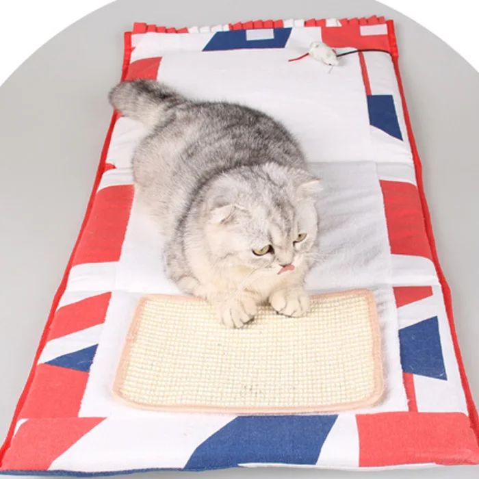 Pet собака кошка питомник кровать коврик Многофункциональный складной царапина доска с маленькой игрушкой QP2