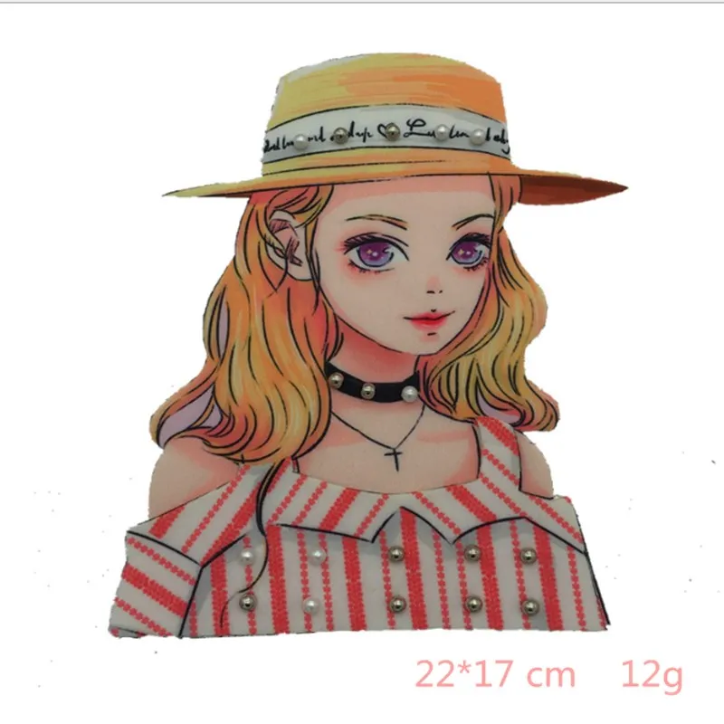 

Embroidery Printing Three-dimensional Cartoon Girl Hot Print Printed Cloth Stick Heat Transfer Printing 3D Clothing Decoration A