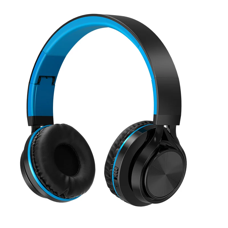 Синий Золотые беспроводные наушники bluetooth-гарнитура Складные стерео наушники Игровые наушники Поддержка TF карты с микрофоном для ПК телефона Mp3 - Цвет: Синий