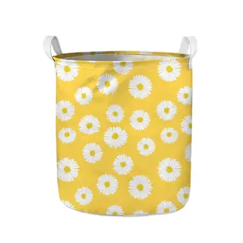 

2020 New Floral Style Foldable Laundry Basket Dirty Clothes for Kids Baby Toys Large Storage Hamper Home Organizer Yellow