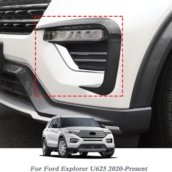 

2pcs Car Styling Car Front Fog Light Frame Sequins For Ford Explorer U625 2020 Front Lamp Frame Strips Exterior Accessory