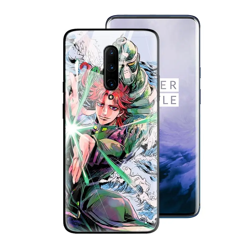 T12 JoJo невероятное приключение закаленное Стекло чехол для OnePlus 7 7Pro 7Pro5G 7T 7TPro силиконовый край чехол для телефона, аксессуар - Цвет: T12
