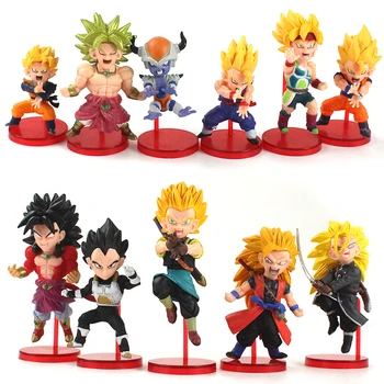 

6pcs/set Anime Dragon Ball Figure Toy Super Saiyan Son Goku Broly Vegeta Piccolo PVC Model Doll Gift for kids