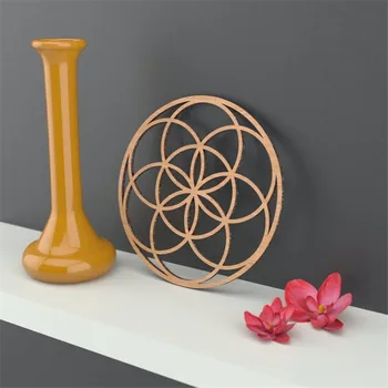 

Flower Of Life Wooden Coaster Laser Cut Wooden Sign Rustic Home Wall Art Decor Craft Country Wedding Supplies