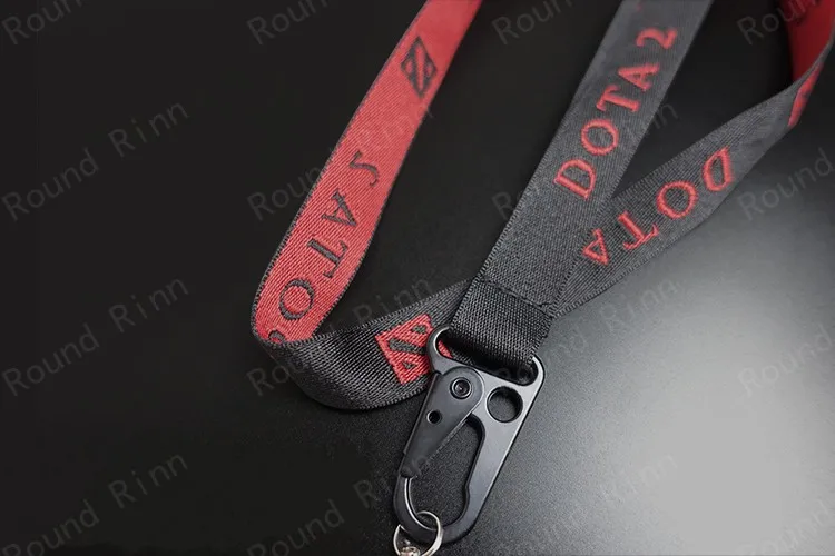  DOTA 2 Logo Cosplay Strap Black Mobile Phone Lanyard with Metal Buckle