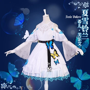 

Anime Honkai Impact 3 Seele Vollerei Lolita Dress Summer Snow Skin Party Dress Cosplay Costume Women Halloween FreeShipping 2020