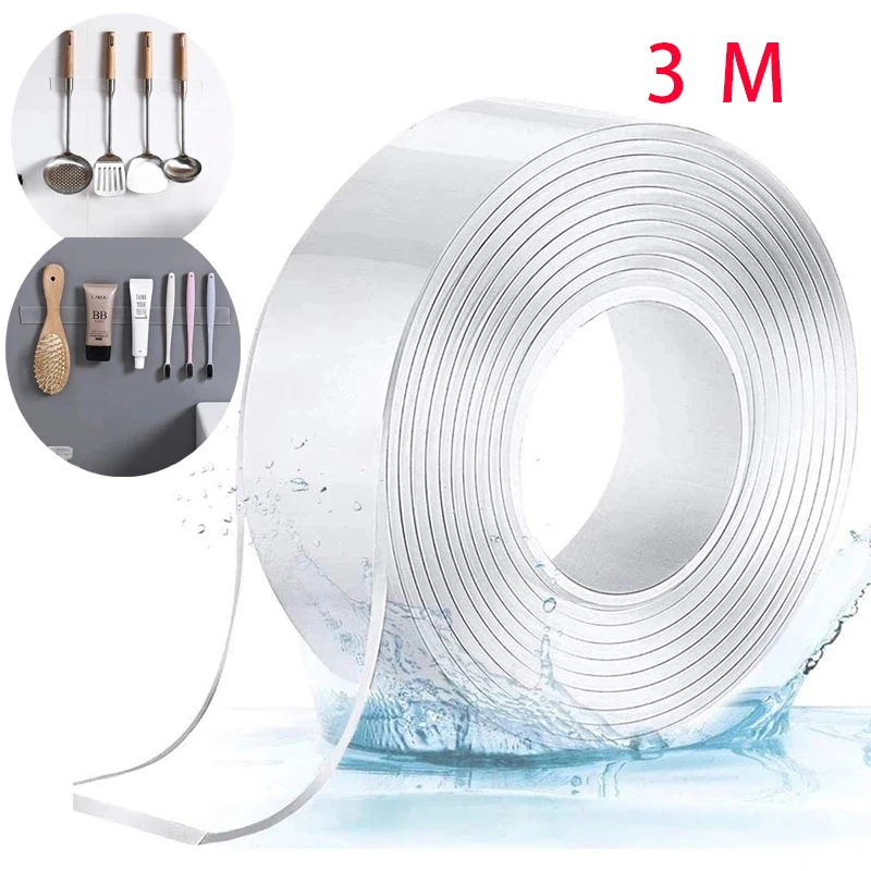 2mm 3M Double-sided Tape Nano Tape 5M Wall Stickers Home Improvement 1M/2M  Strong Thicken Tapes Adhesif Double Face Waterproof