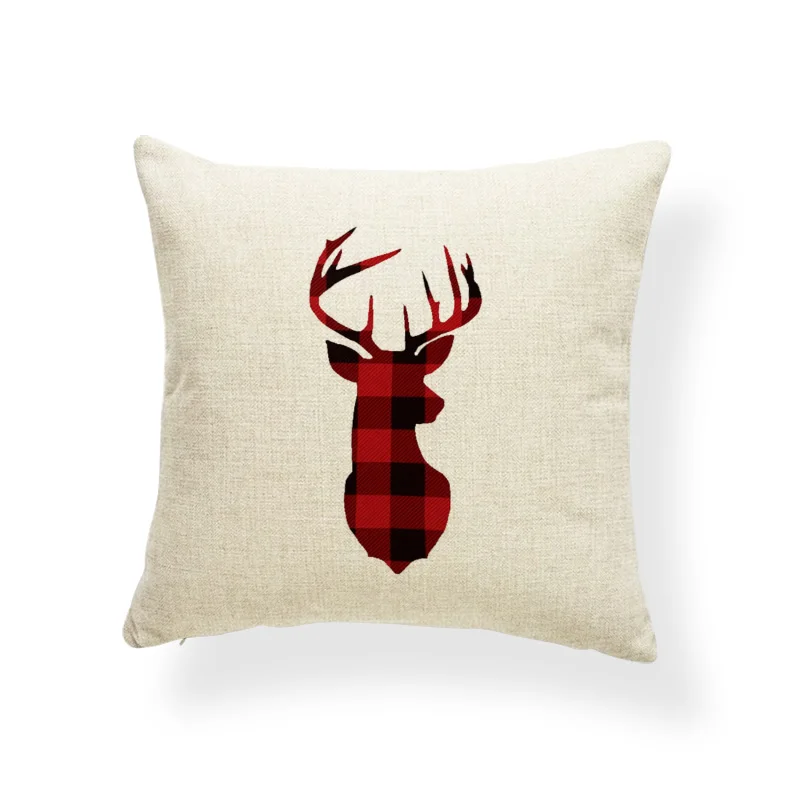 Merry Christmas Throw Pillow Buffalo Плед подушки с северными оленями чехол это праздник сезон полиэстер смесь домашний декор наволочки