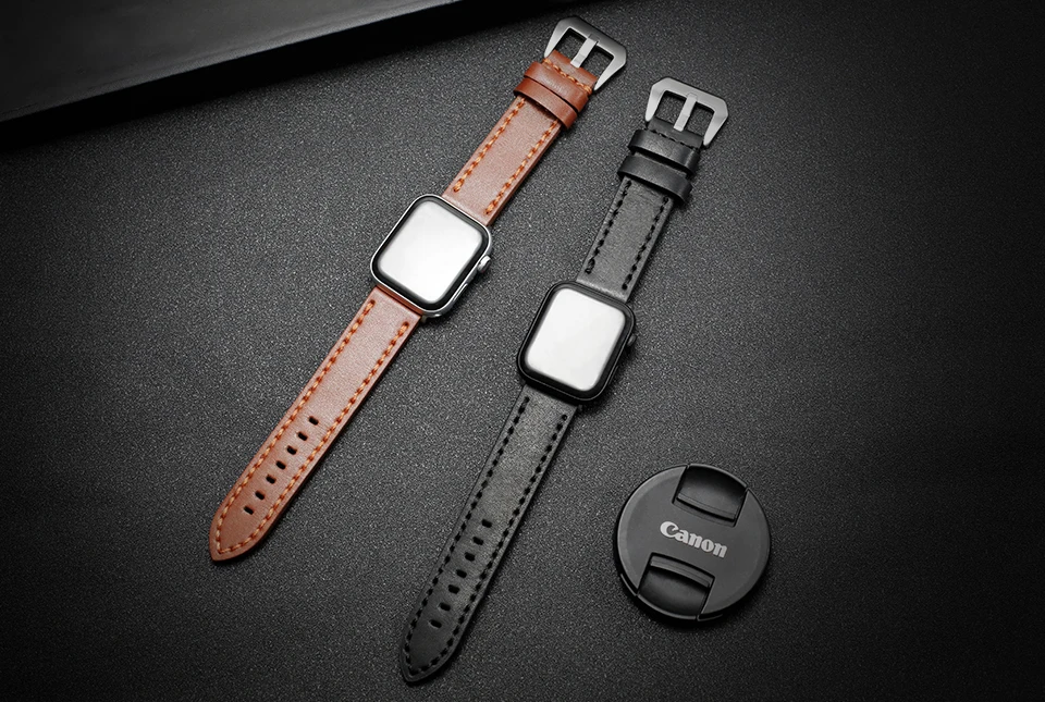 GELUOYA ремешок для часов из натуральной кожи для Apple Watch, ремешок серии 5/4, 44 мм, 40 мм, браслет на запястье для iwatch, 38 мм, 42 мм, ремешок для часов