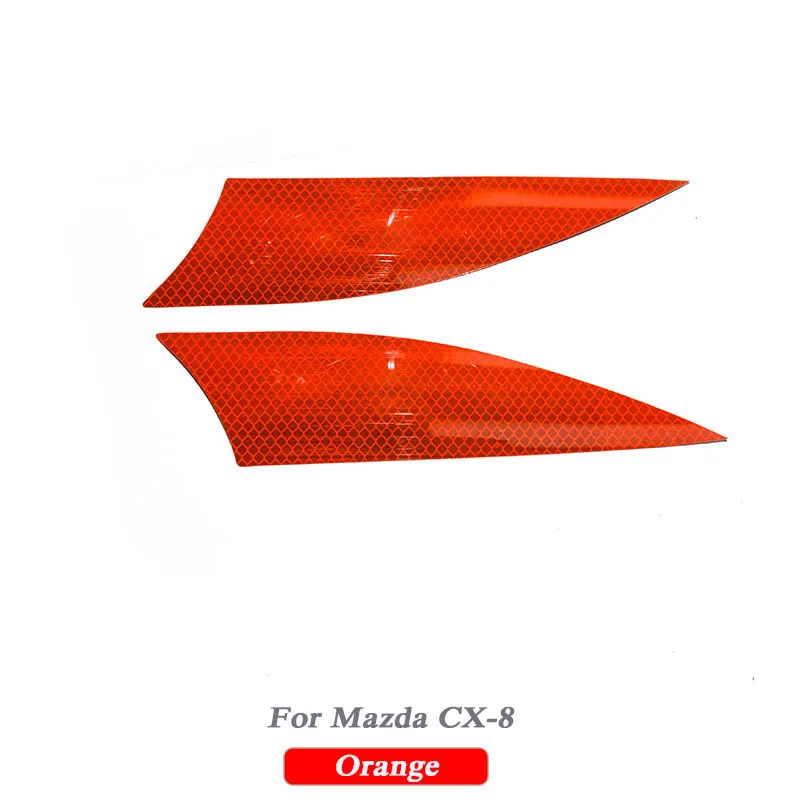 2pcs Car Headlight reflective Warning Tape Decal Car Reflective Stickers Strips Car-styling Safety For Mazda 6 Atenza CX-5 CX-8 - Название цвета: For CX-8 Orange