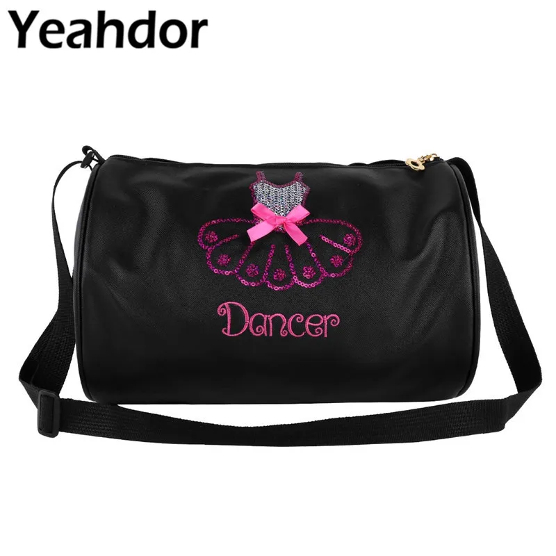 Kids Girls Adorable Ballet Dance Bag Adjustable Straps Shiny Sequins Embroidered Dress Dancing Duffle Hand Shoulder | Тематическая